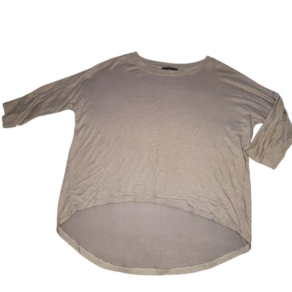 2/$30 Fenn Wright Manson Beige and Gold Metallic High Low Tunic Size Medium - Picture 1 of 9